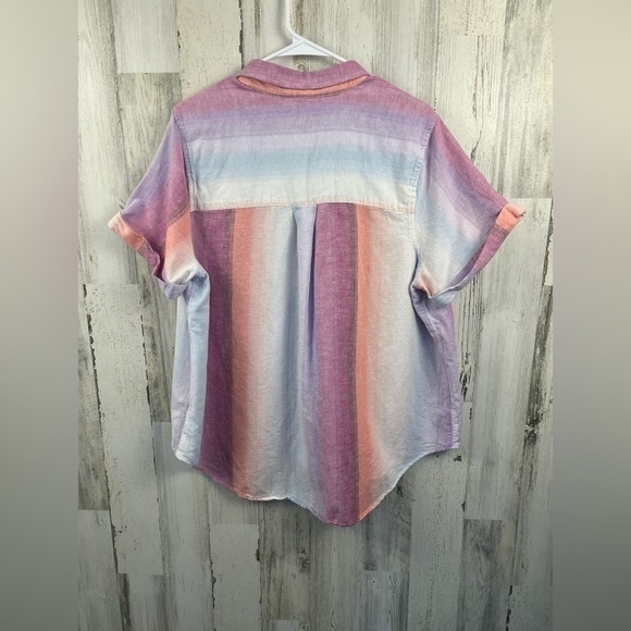 Terra & Sky Women's Plus Size Button-Down Camp Shirt multi color size 0X - Picture 4 of 8